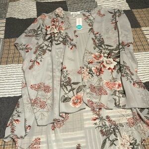 Light Blue Floral Shaw